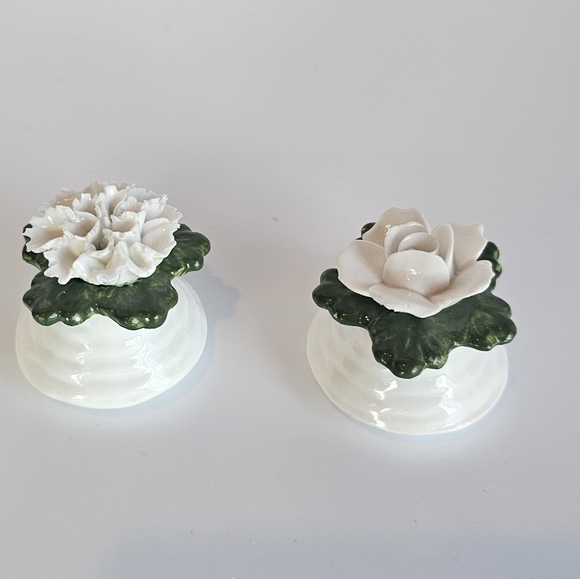 Aynsley English Fine Bone China Dainty Rose Flower Salt & Pepper Shakers - Picture 2 of 3